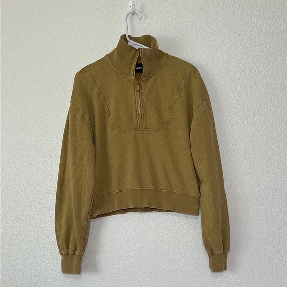 Mono B Women's Tan Quarter-Zip Top - Picture 1 of 7